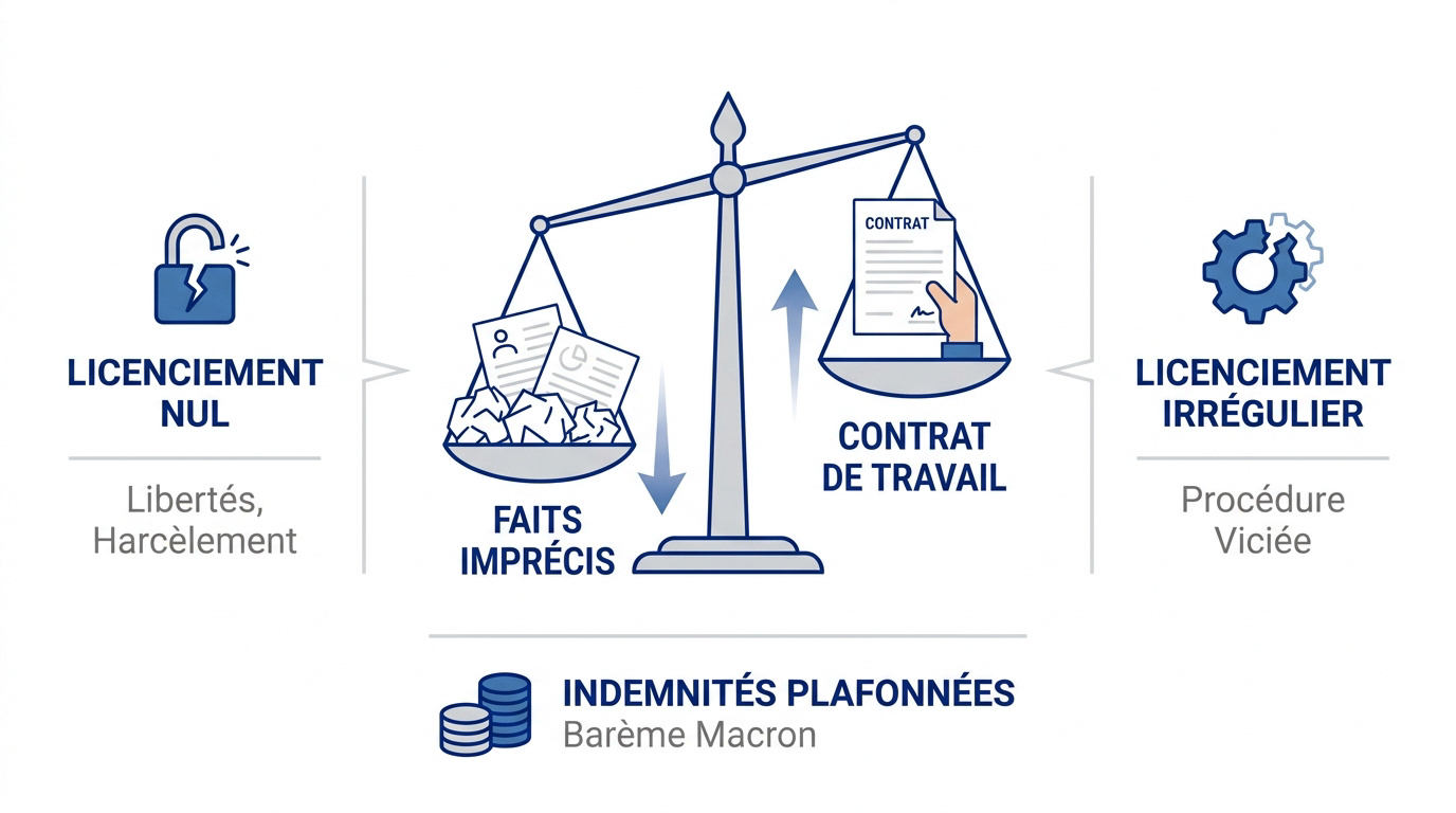 Infographie comparative licenciement nul et irrégulier
