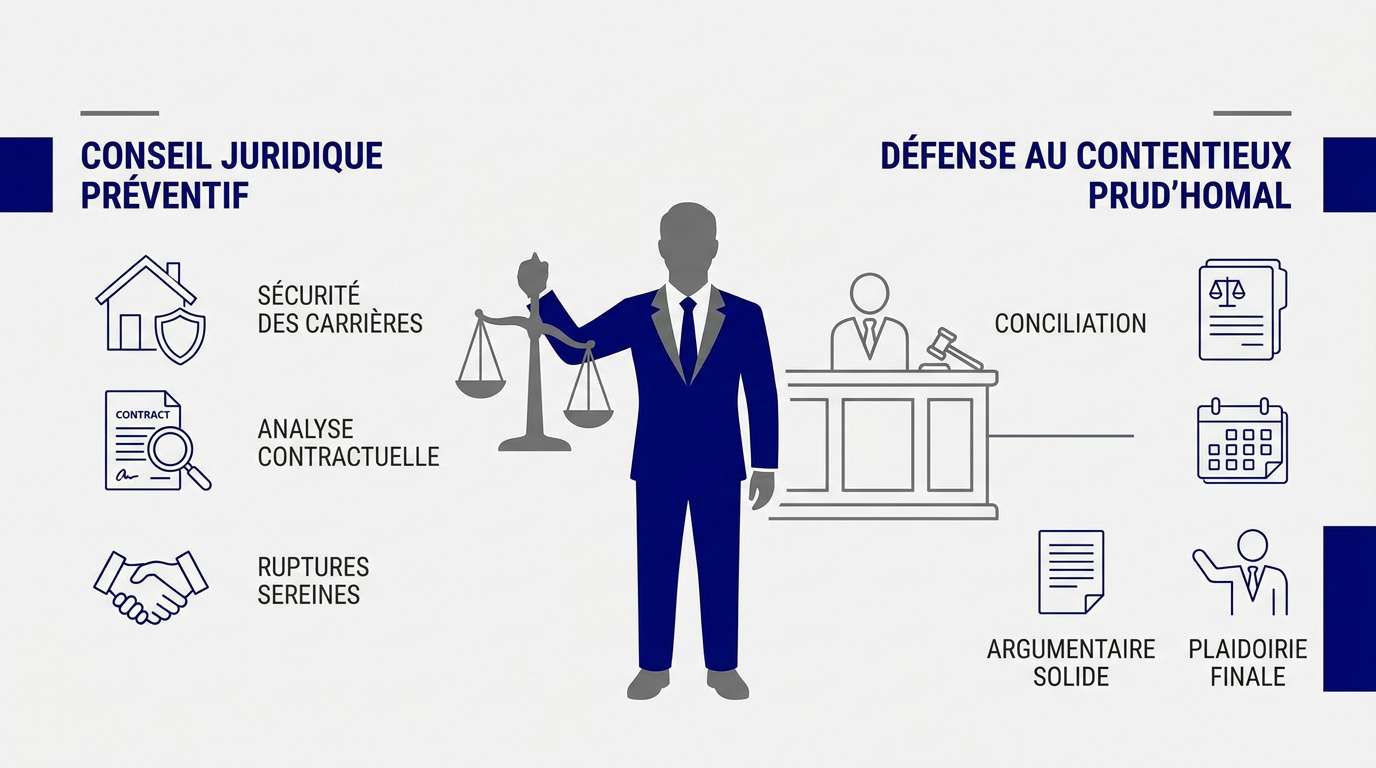 Avocat en droit du travail conseillant un salarié